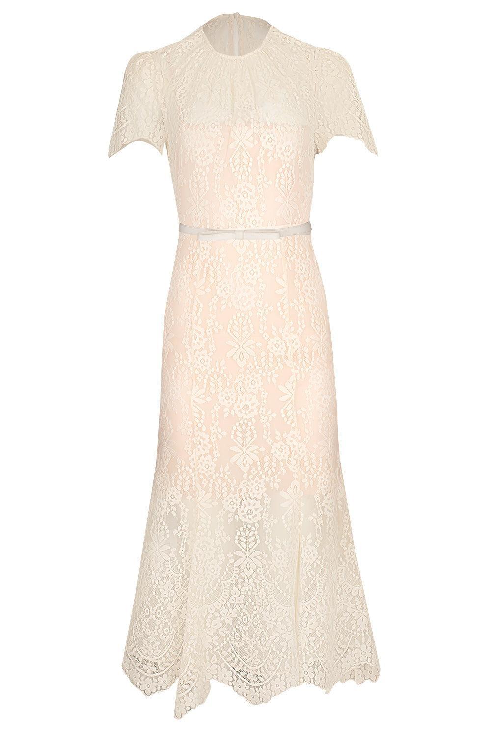 Flutter Sleeve Midi Dress-WHITE-4-CLOTHINGDRESSCASUAL-self-portrait