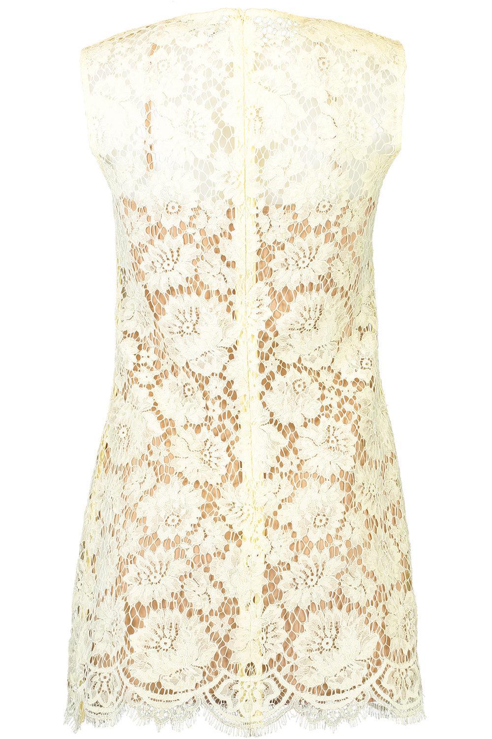 Sleeveless Fine Mini Dress-YELLOW-2-CLOTHINGDRESSCASUAL-SELF-PORTRAIT