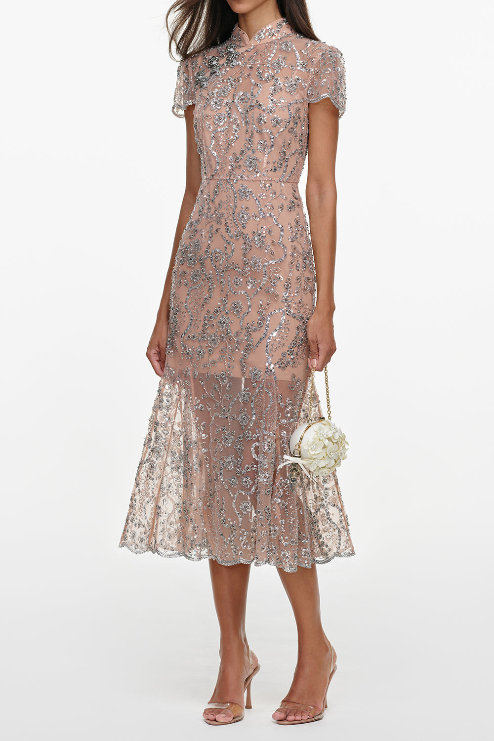 Sequin Embellished Midi Dress