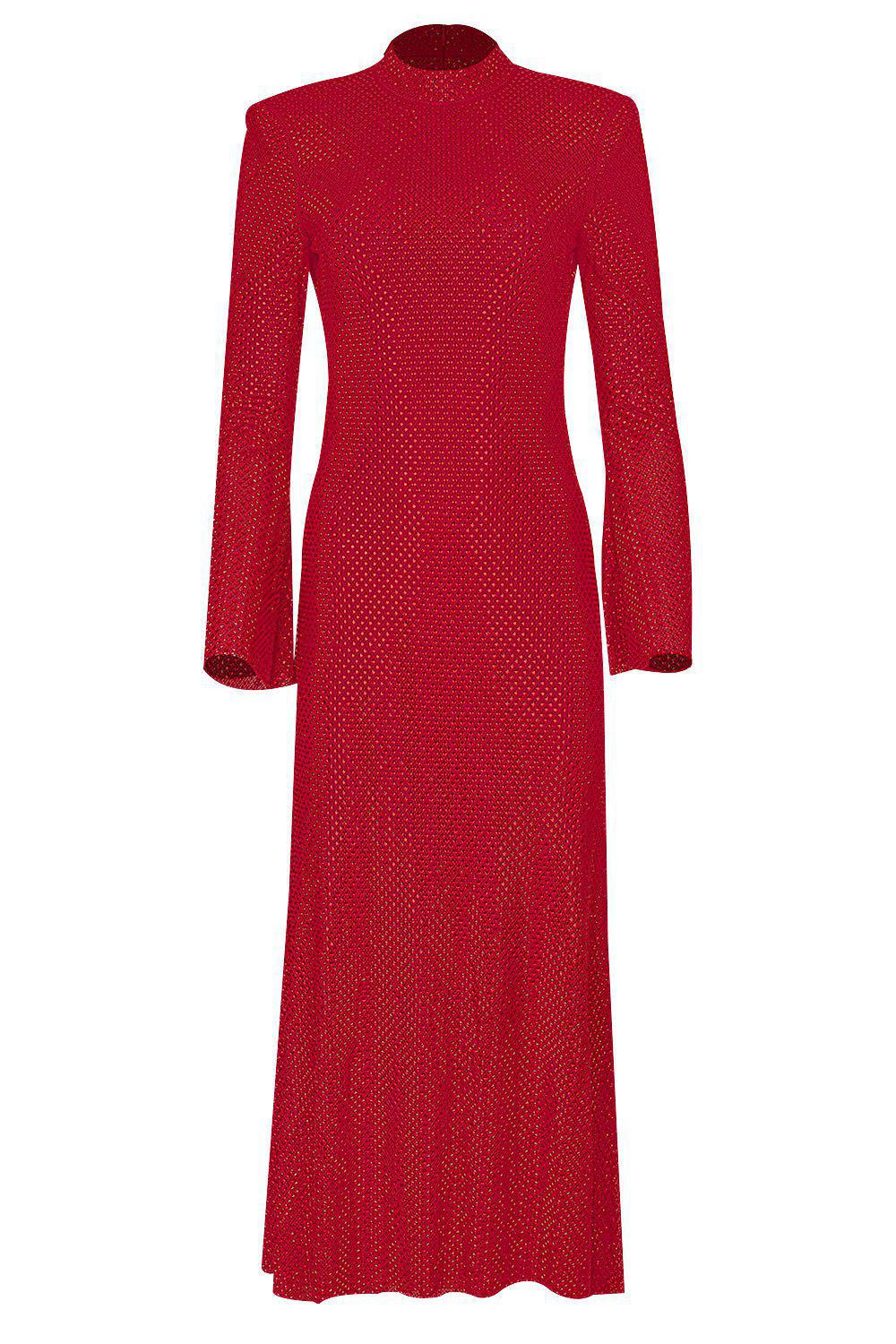 self-portrait-Rhinestone Fishnet Dress-