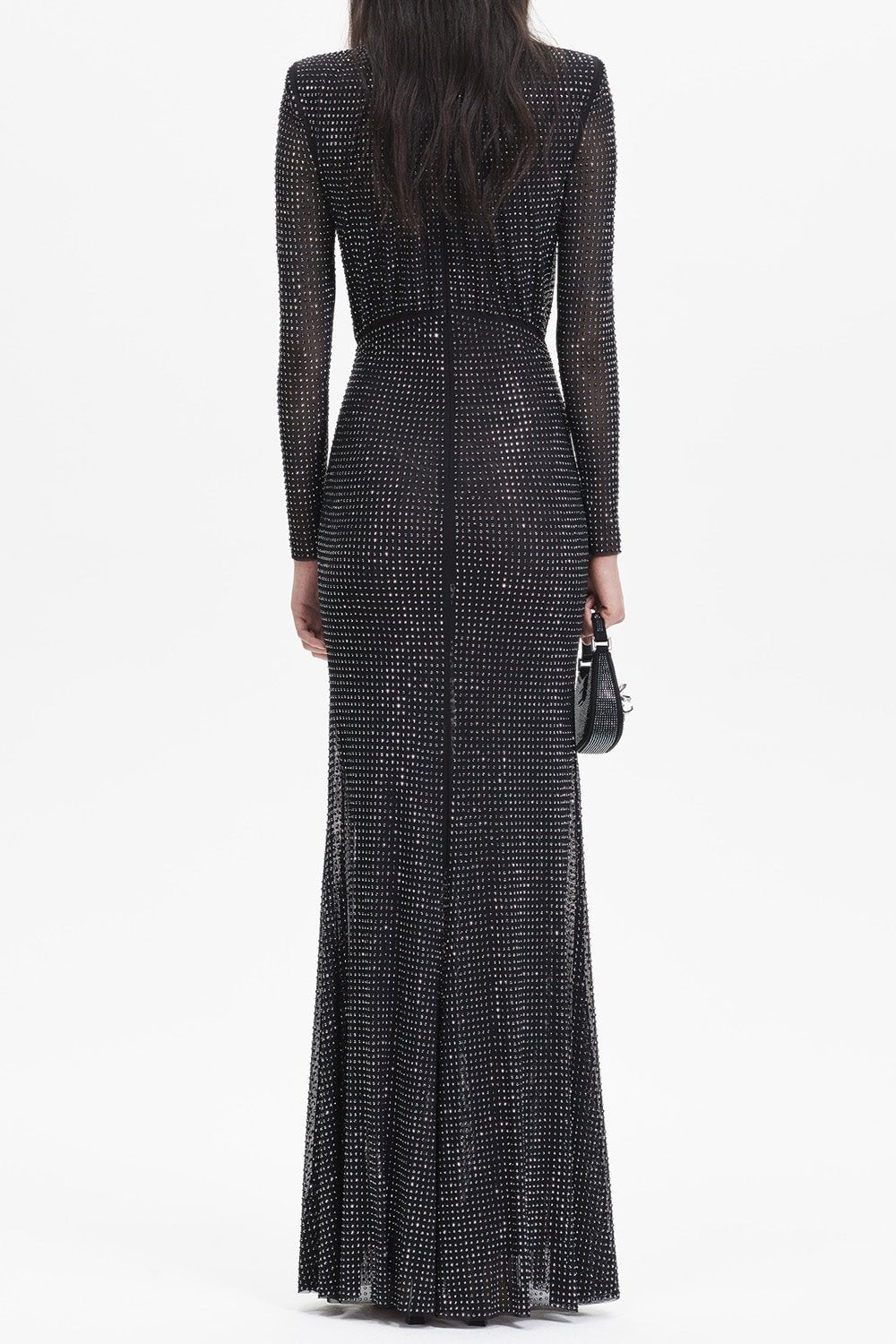 self-portrait-Rhinestone Mesh Dress-