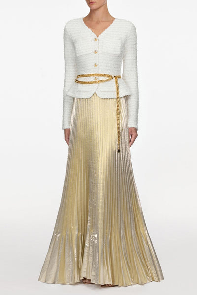 self portrait gold metallic maxi dress Textured FemForm