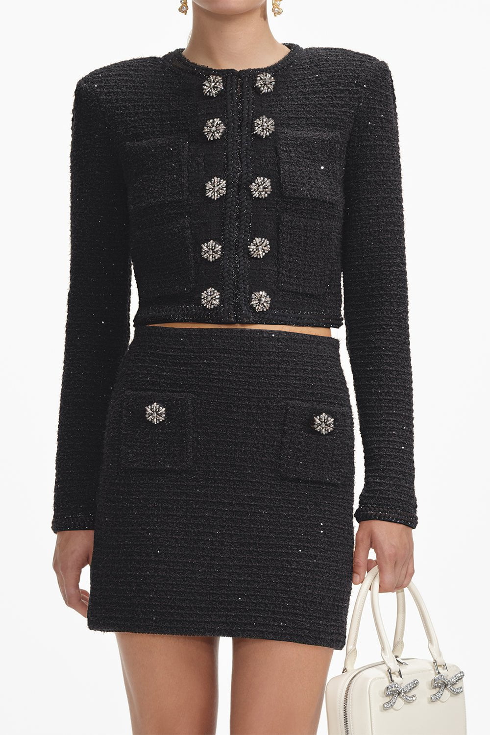 self-portrait-Textured Jacket-