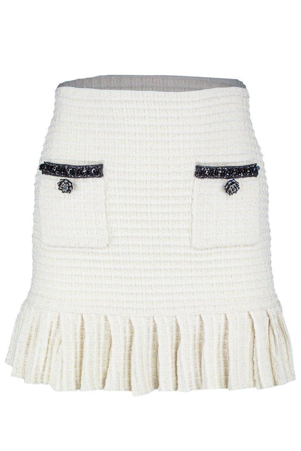 self-portrait-Textured Mini Skirt-