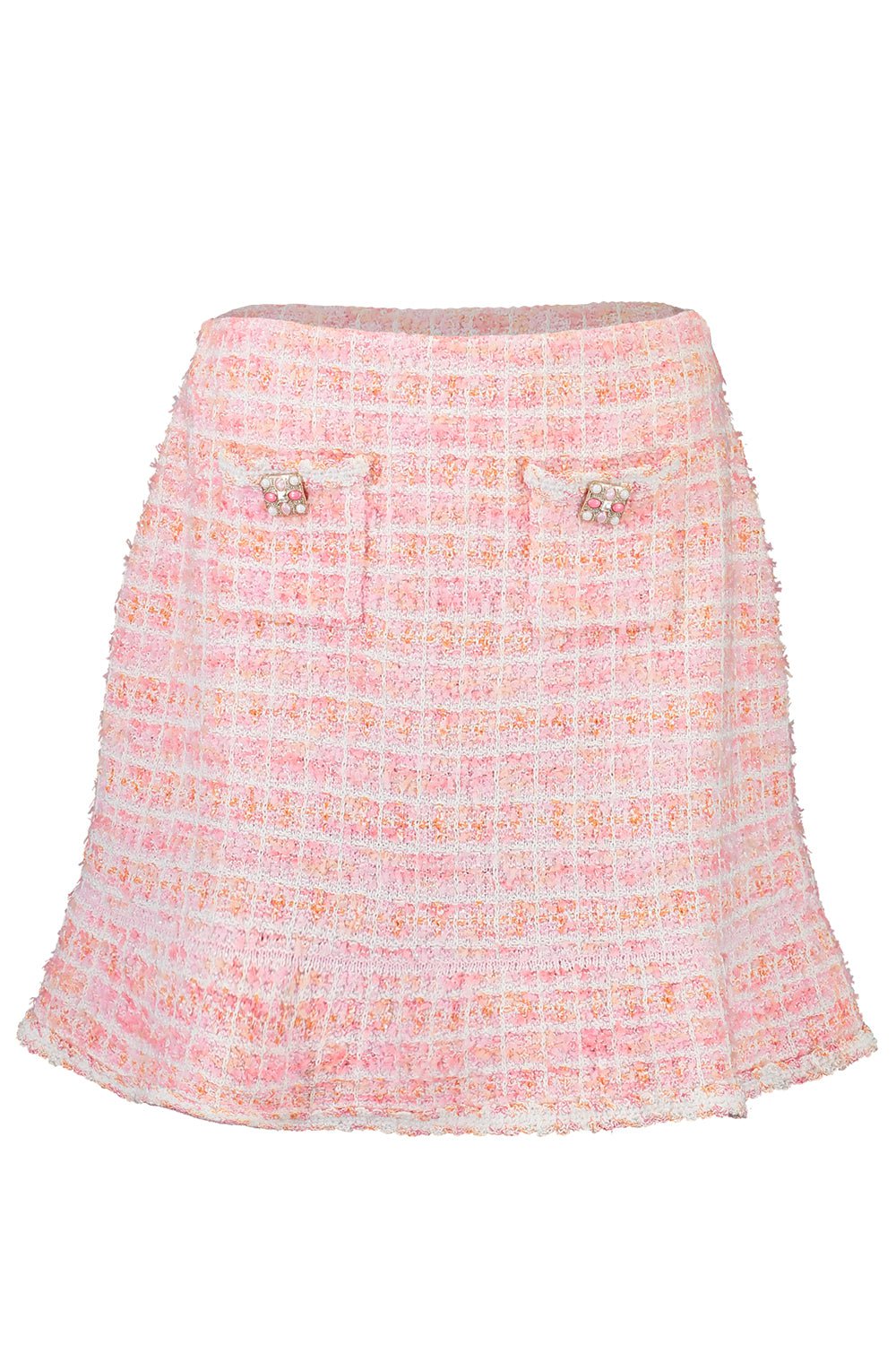 self-portrait-Check Knit Skirt-