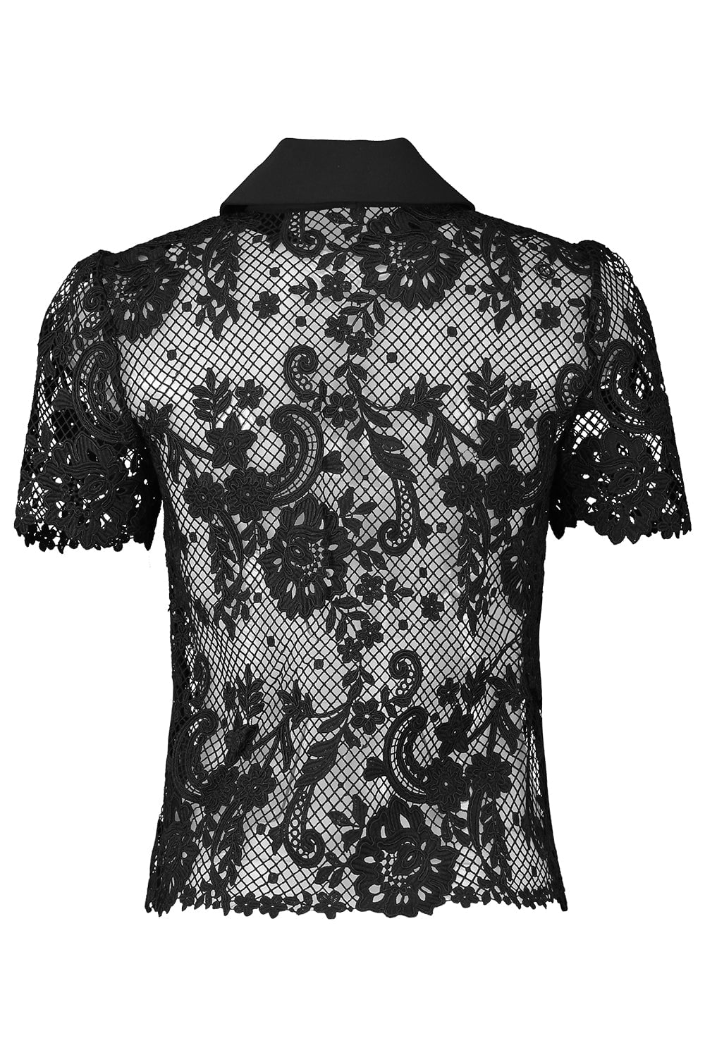 self-portrait-Lace Bow Collared Top-