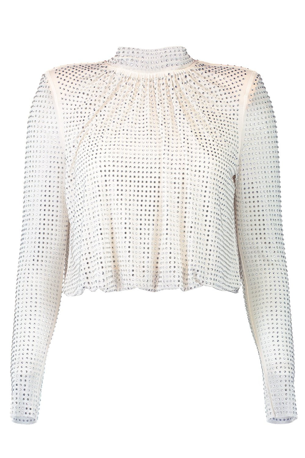 self-portrait-Rhinestone Mesh Top-