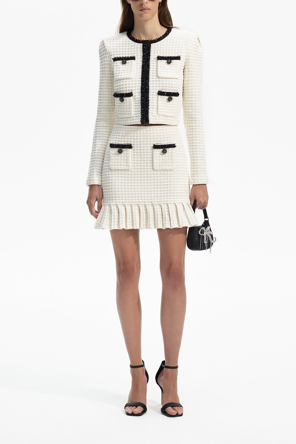 self-portrait-Textured Cardigan-