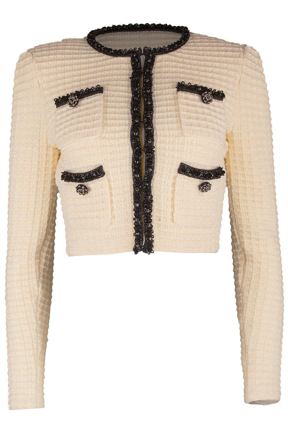 self-portrait-Textured Cardigan-