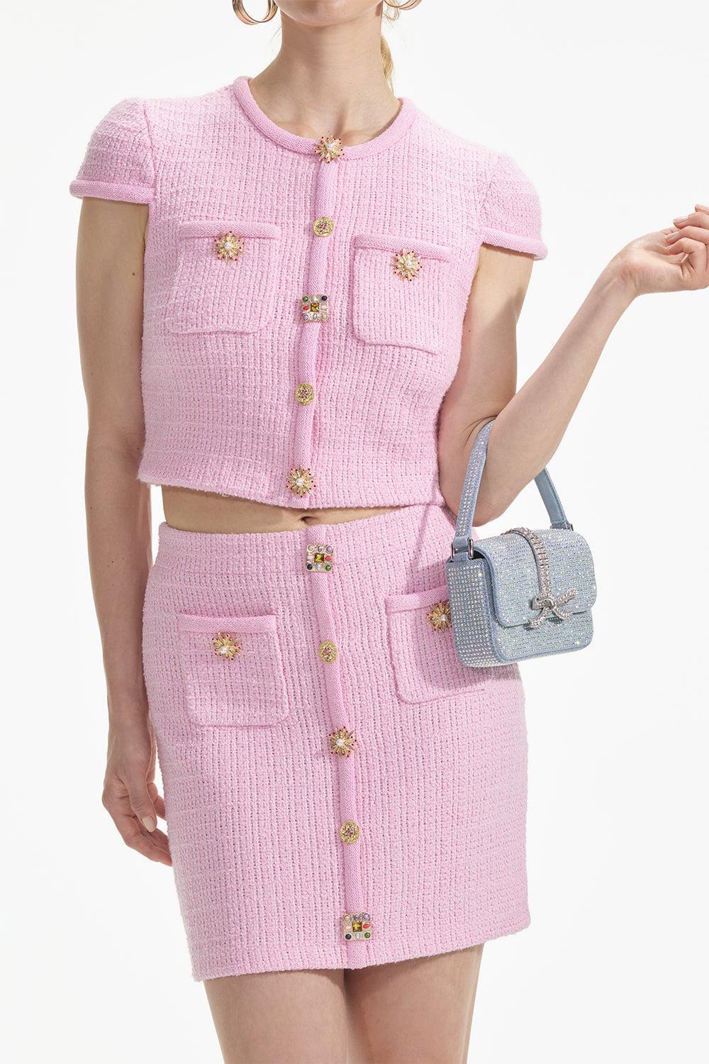 self-portrait-Jewel Button Top-