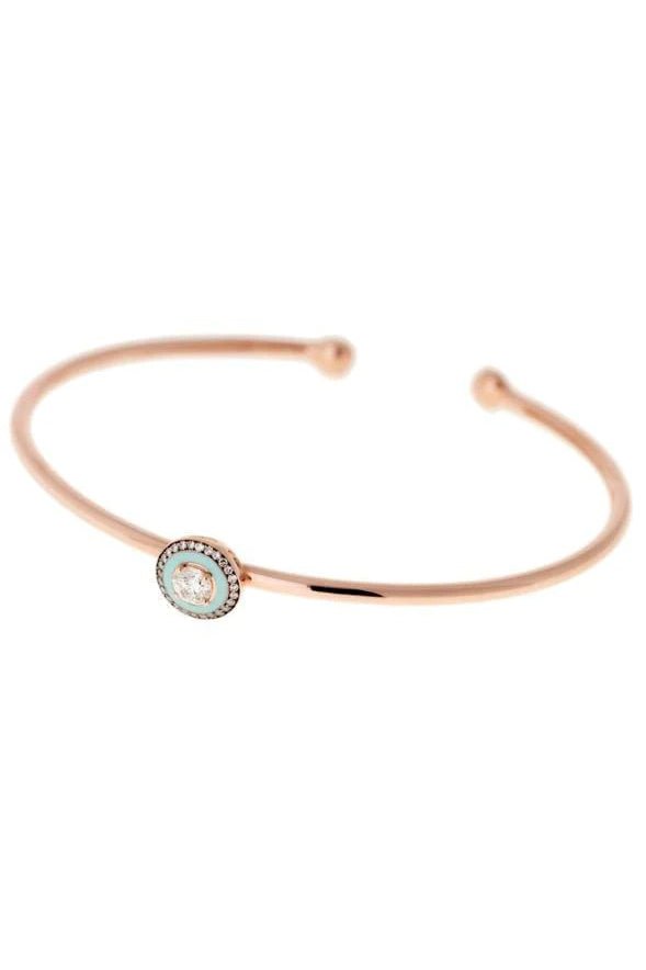 SELIM MOUZANNAR-Diamond and Mint Green Enamel Bracelet-ROSE GOLD