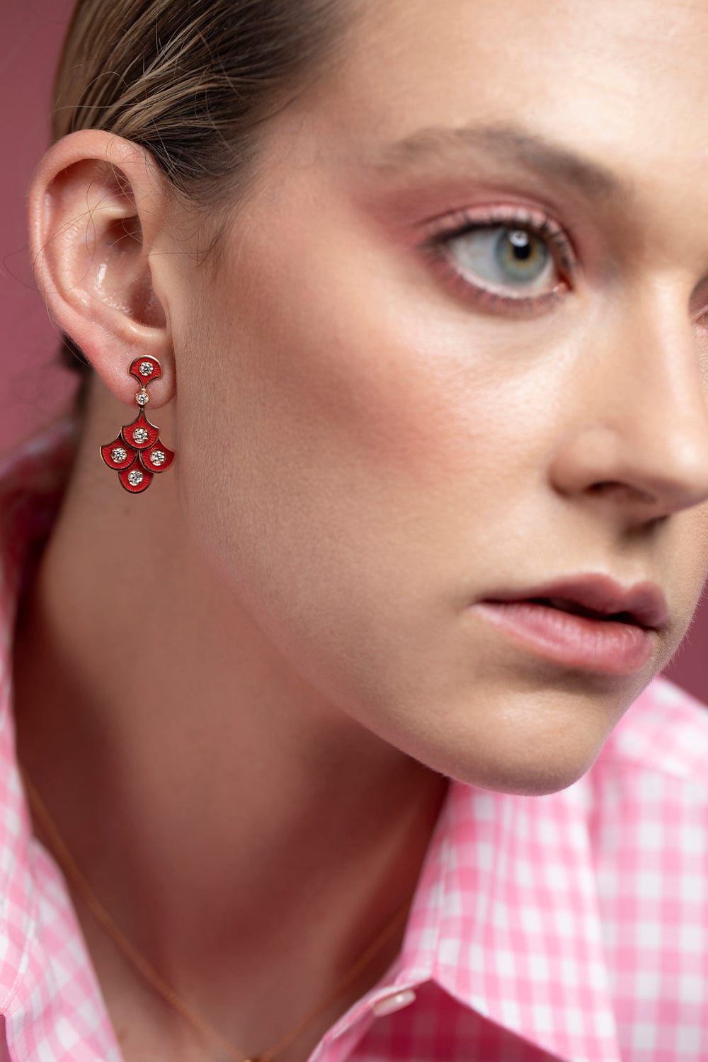 SELIM MOUZANNAR-Fish for Love Rusty Red Earrings-ROSE GOLD