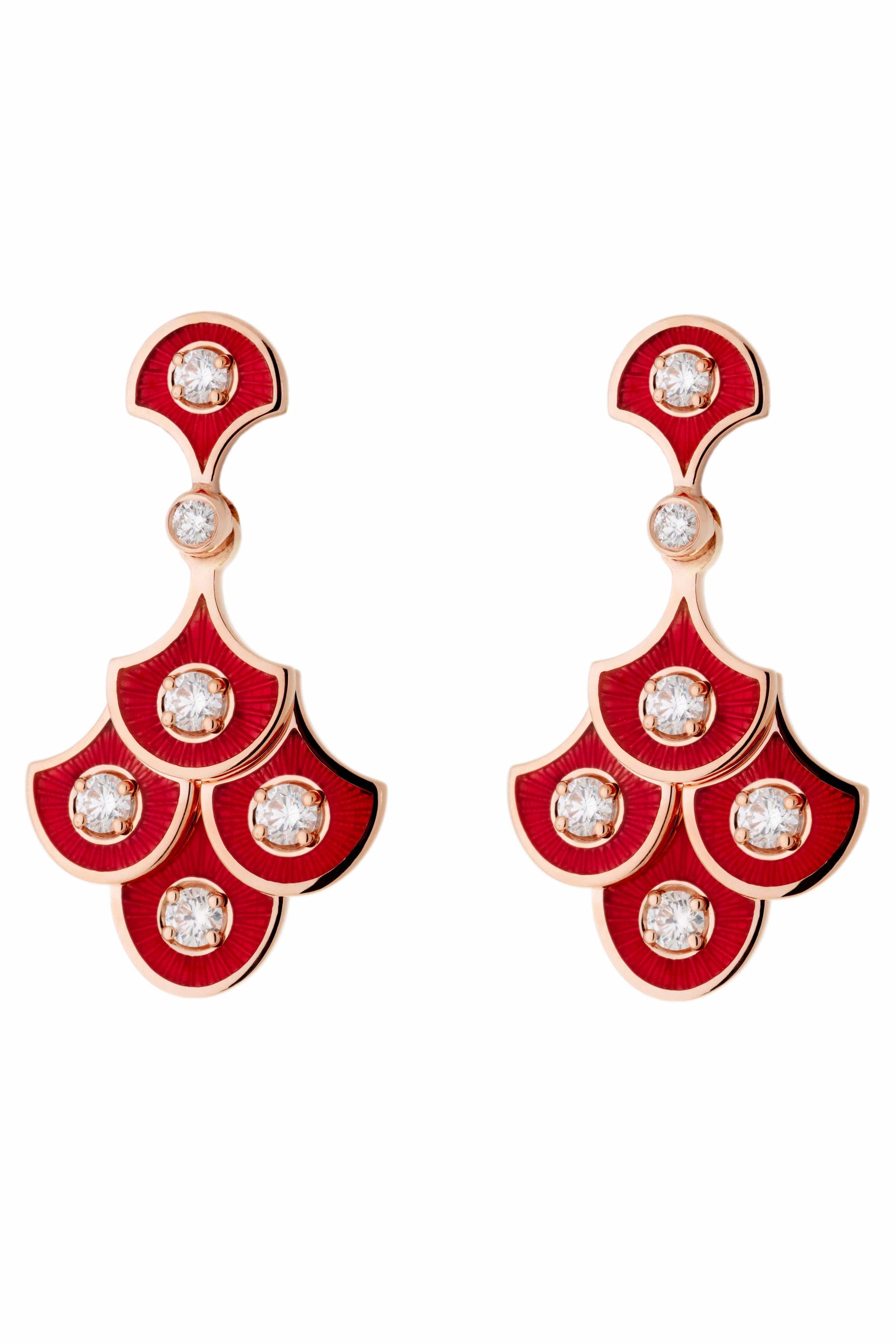 SELIM MOUZANNAR-Fish for Love Rusty Red Earrings-ROSE GOLD