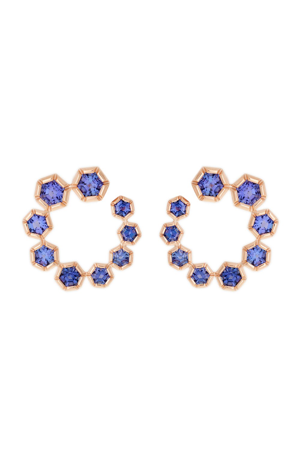 SELIM MOUZANNAR-Open Circle Tanzanite Earrings-ROSE GOLD