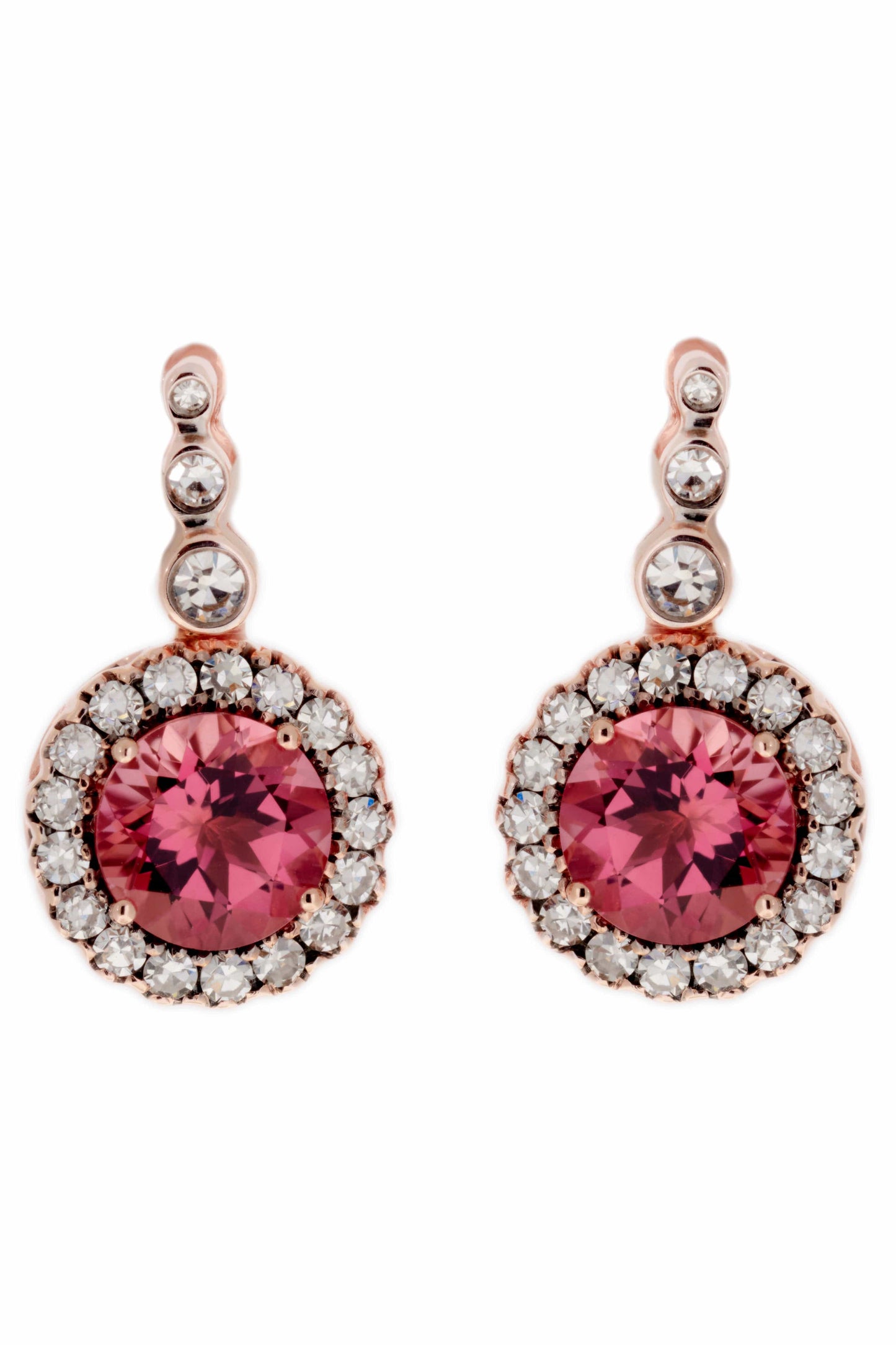 SELIM MOUZANNAR-Pink Tourmaline Beirut Earrings-ROSE GOLD