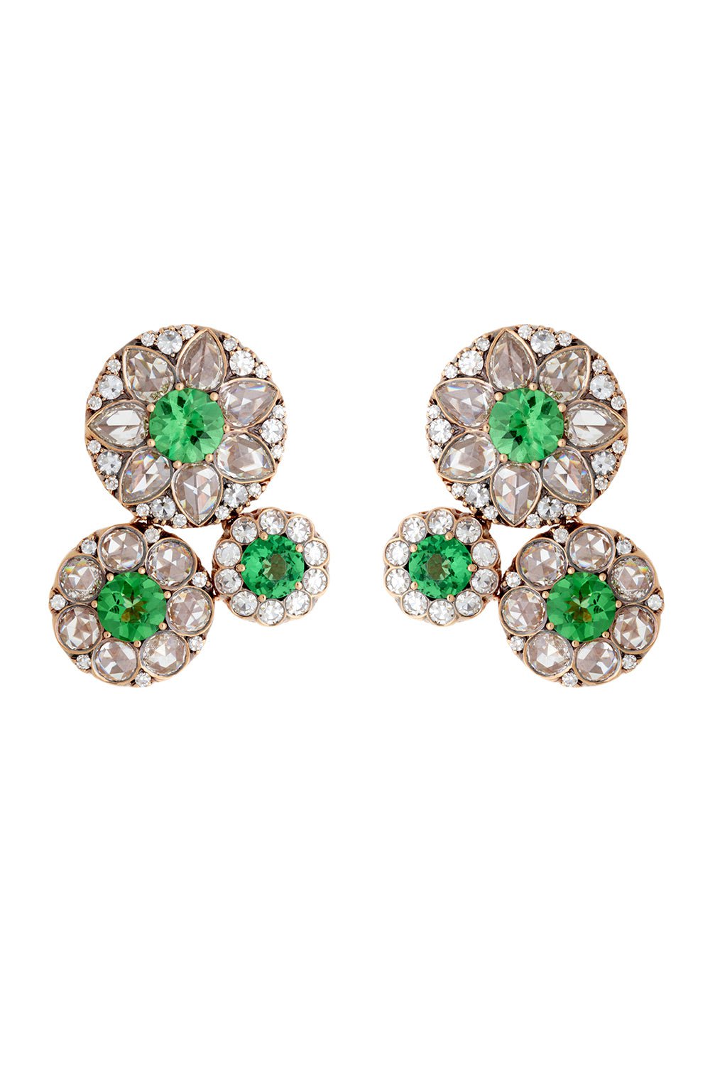 SELIM MOUZANNAR-Tsavorite Diamond Earrings-ROSE GOLD