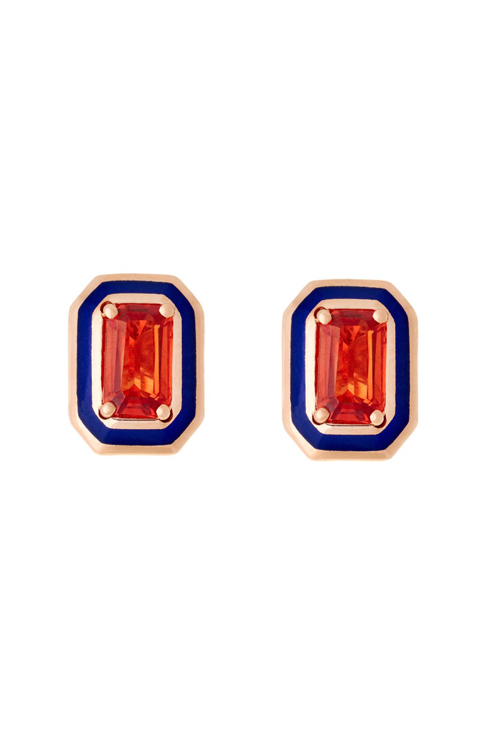 SELIM MOUZANNAR-Mina Orange Sapphire Earrings-ROSE GOLD