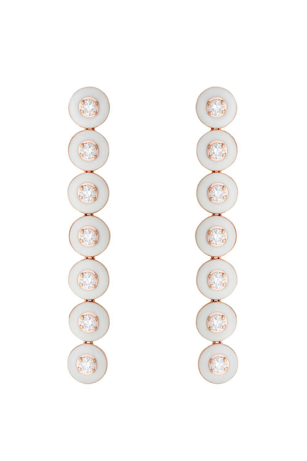 Ivory Enamel Diamond Drop Earrings-YELLOW GOLD-JEWELRYFINE JEWELEARRING-SELIM MOUZANNAR