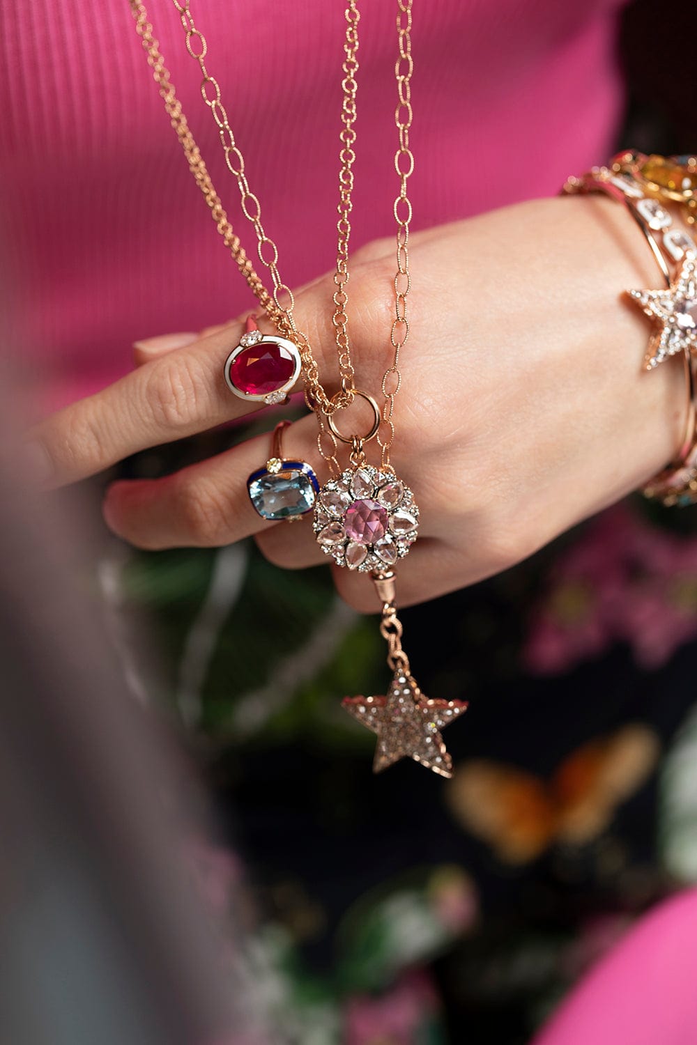 SELIM MOUZANNAR-Beirut Rosace Pendant Necklace-ROSE GOLD