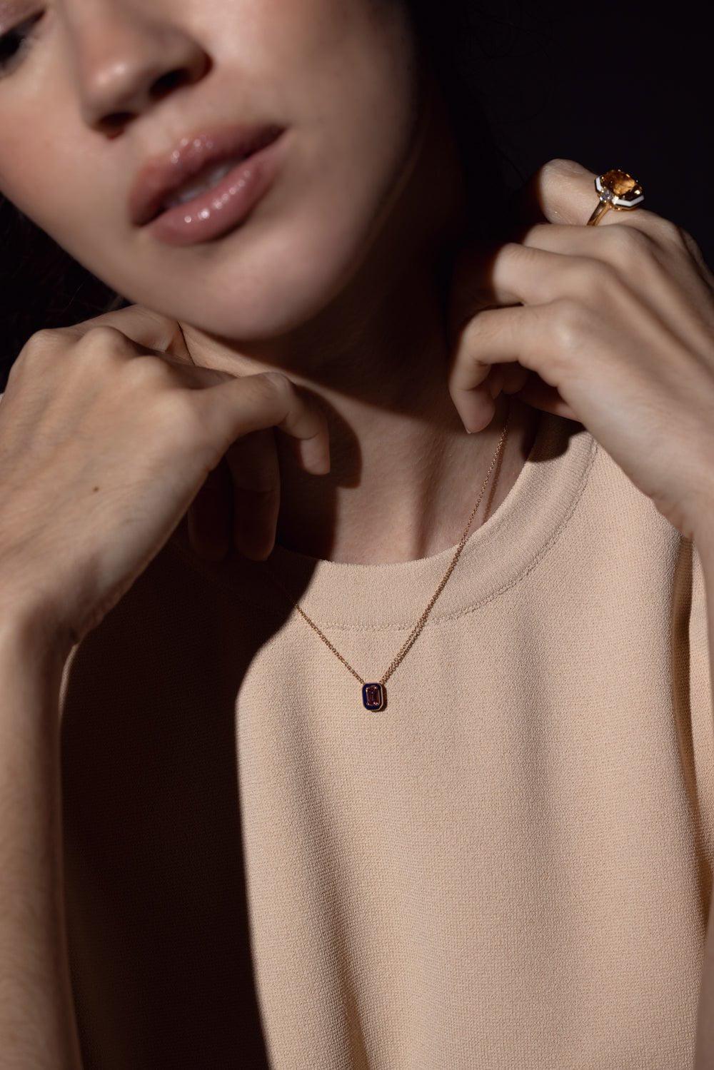 SELIM MOUZANNAR-Mina Pink Tourmaline Necklace-ROSE GOLD