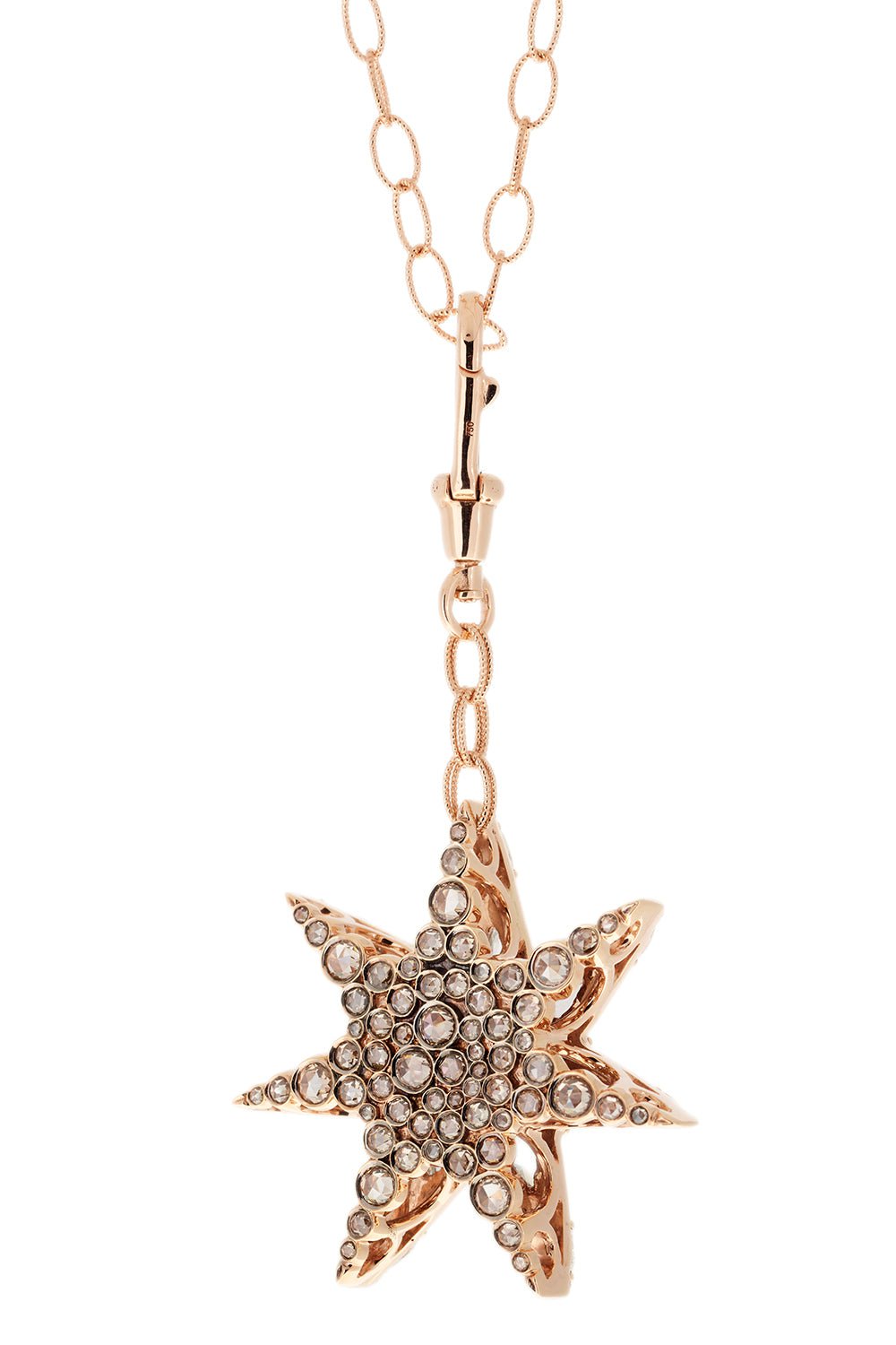 SELIM MOUZANNAR-Yellow Sapphire Star Necklace-ROSE GOLD