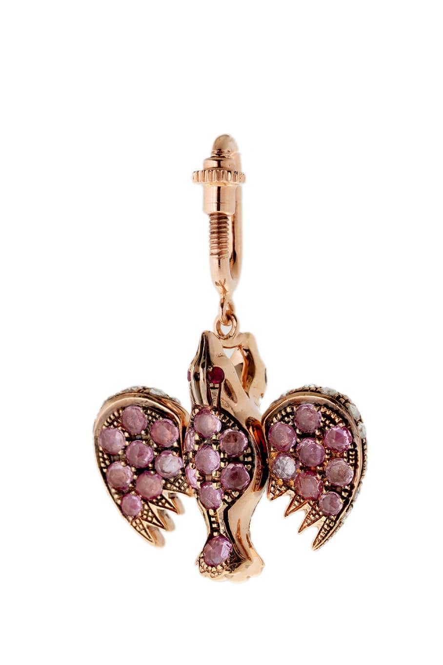 SELIM MOUZANNAR-Beirut Pink Sapphire Bird Charm-ROSE GOLD