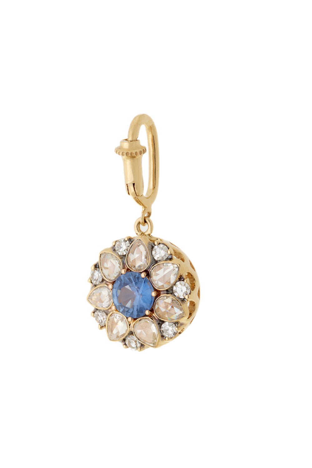SELIM MOUZANNAR-Blue Sapphire Flower Charm-ROSE GOLD