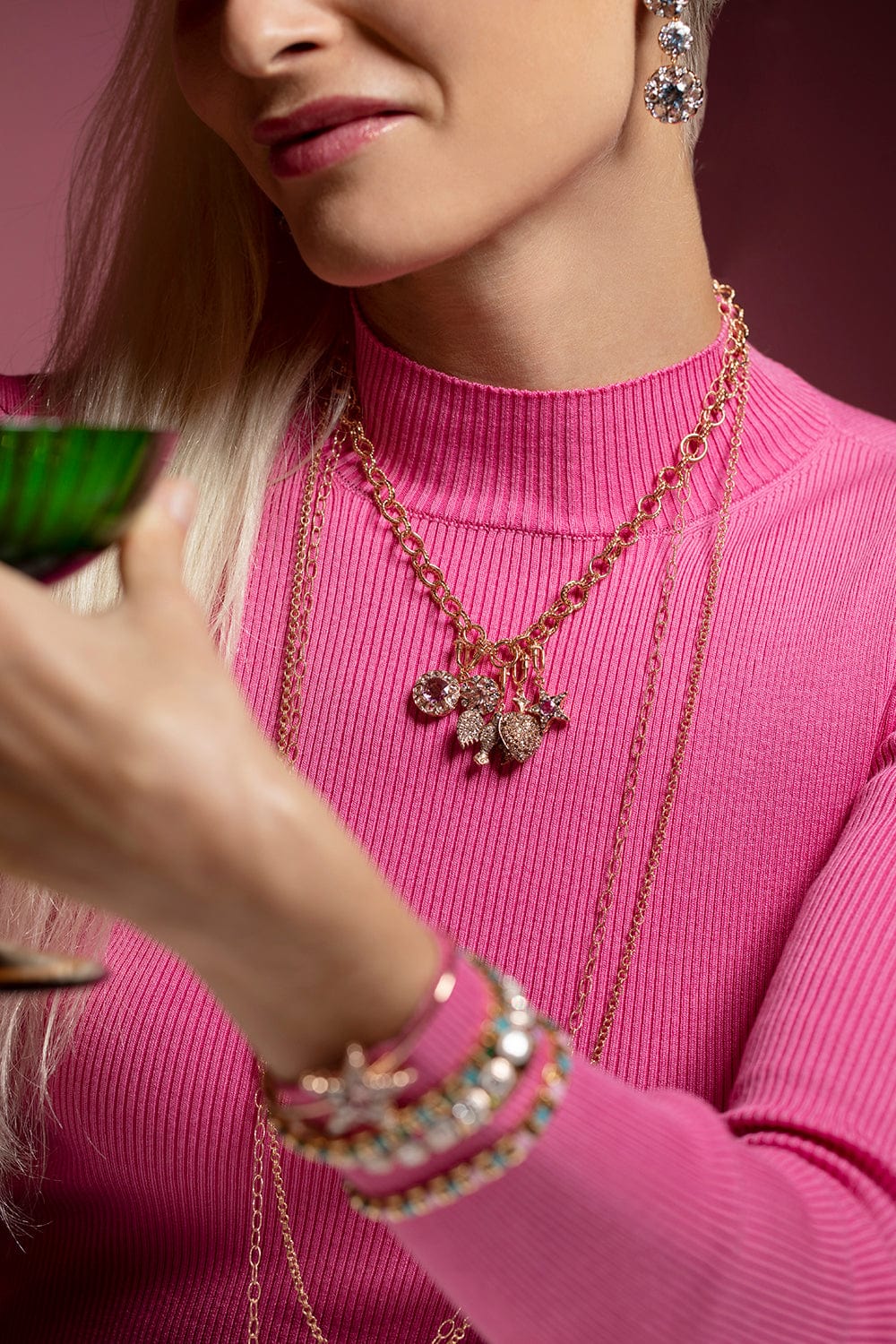 SELIM MOUZANNAR-Morganite Flower Charm-ROSE GOLD