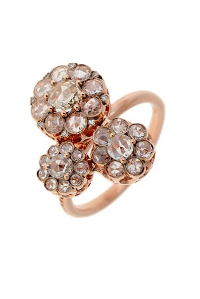 SELIM MOUZANNAR-Beirut Rosace Triple Diamond Ring-ROSE GOLD
