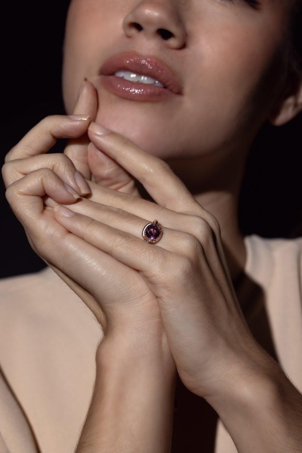 SELIM MOUZANNAR-Gemma Enamel Spinel Ring-ROSE GOLD