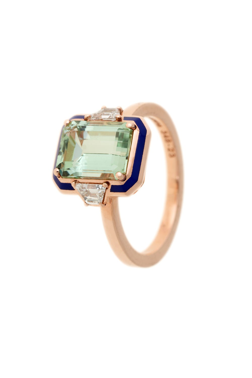 SELIM MOUZANNAR-Gemma Enamel Tourmaline Ring-ROSE GOLD
