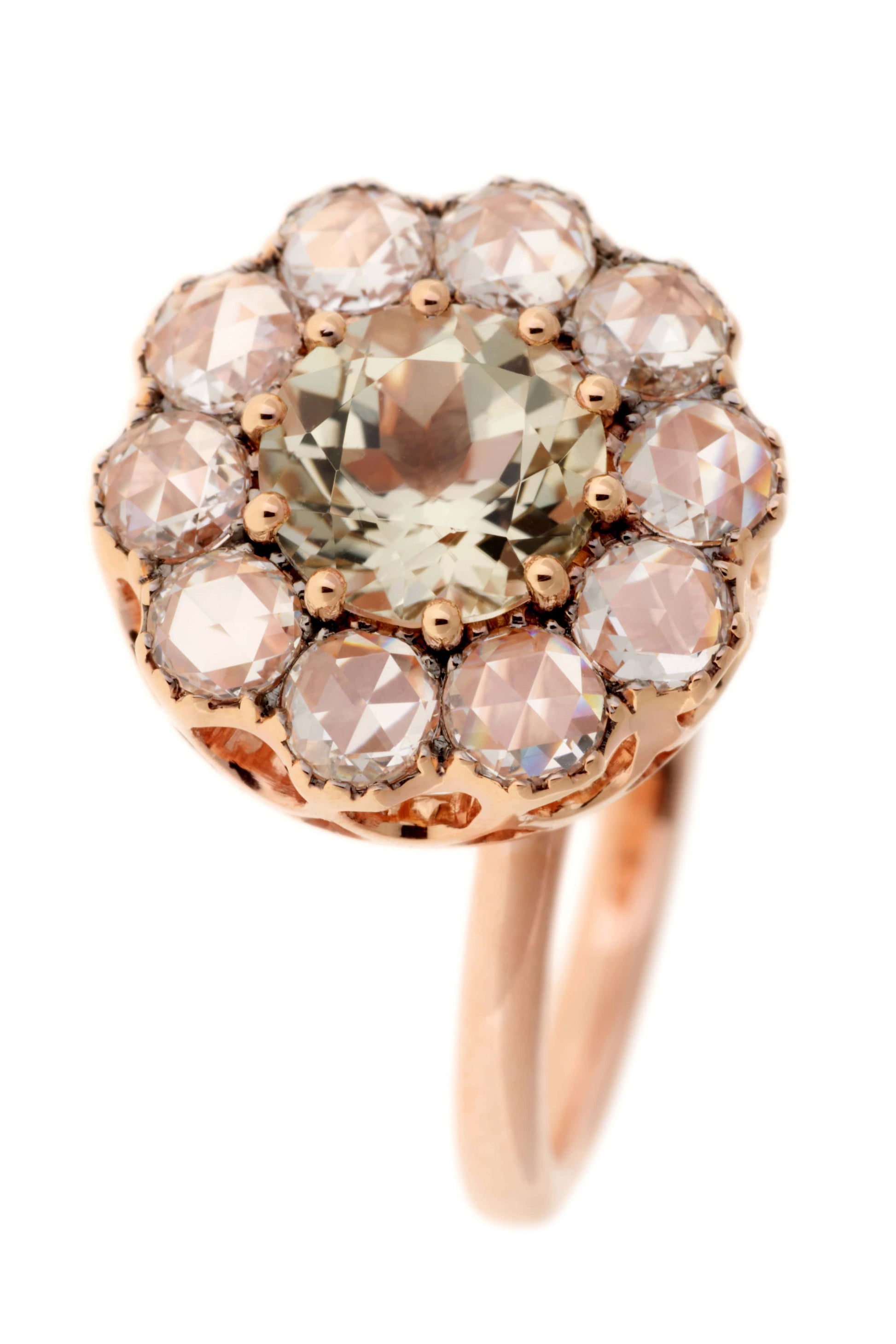 SELIM MOUZANNAR-Green Tourmaline Beirut Rasace Ring-ROSE GOLD