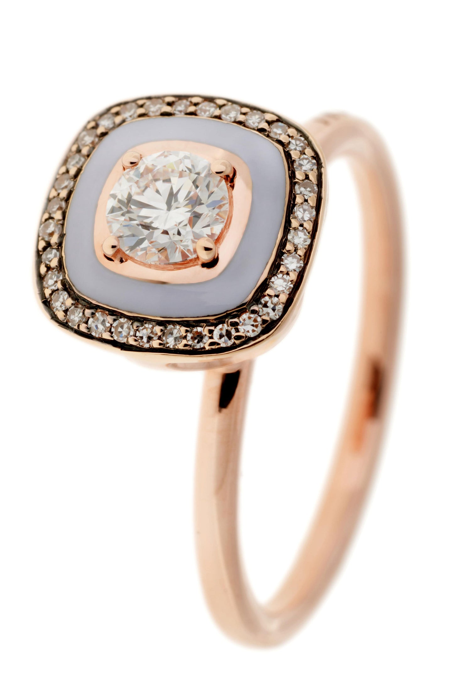 SELIM MOUZANNAR-Lilac Enamel Diamond Beirut Ring-ROSE GOLD
