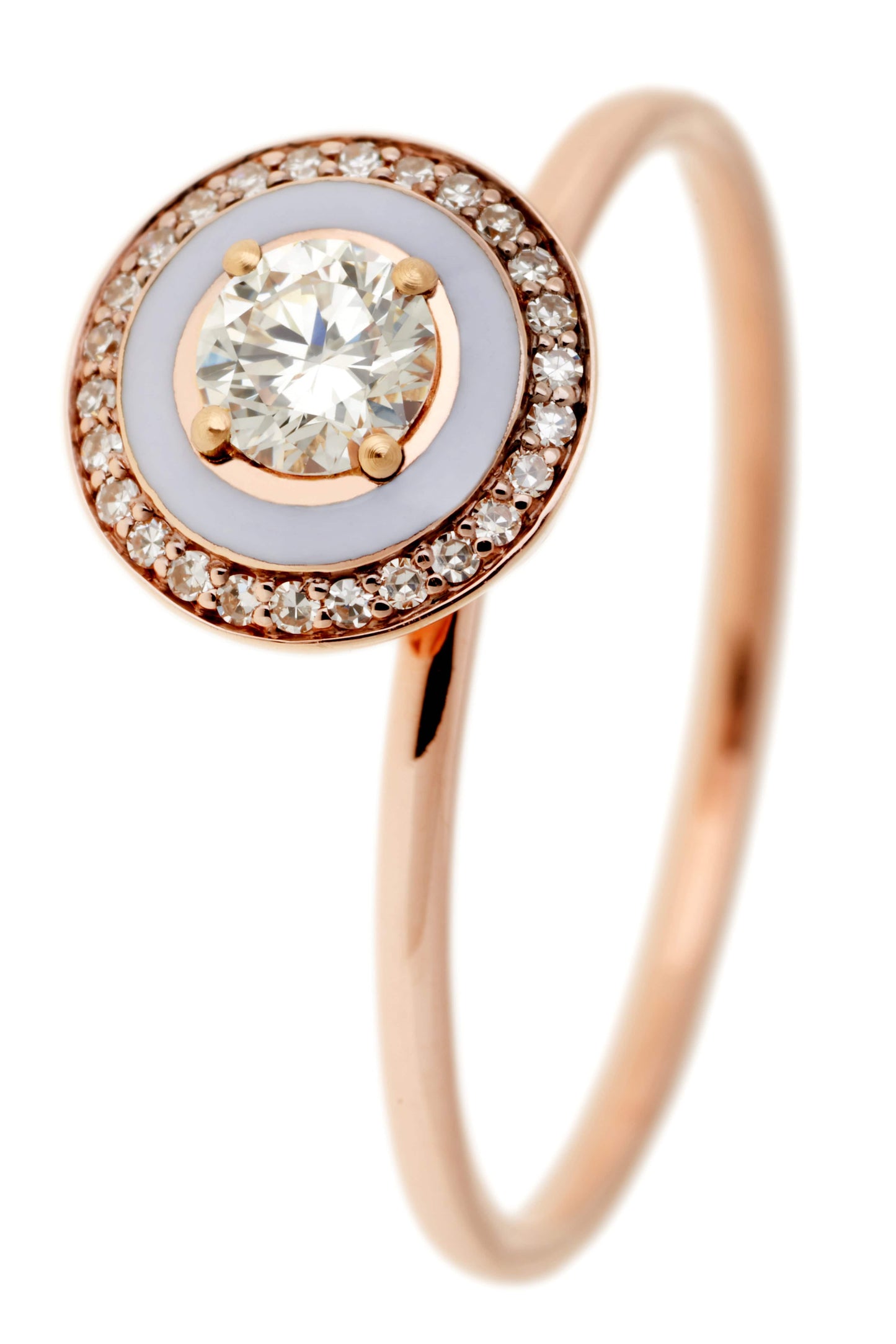 SELIM MOUZANNAR-Lilac Enamel Diamond Ring-ROSE GOLD