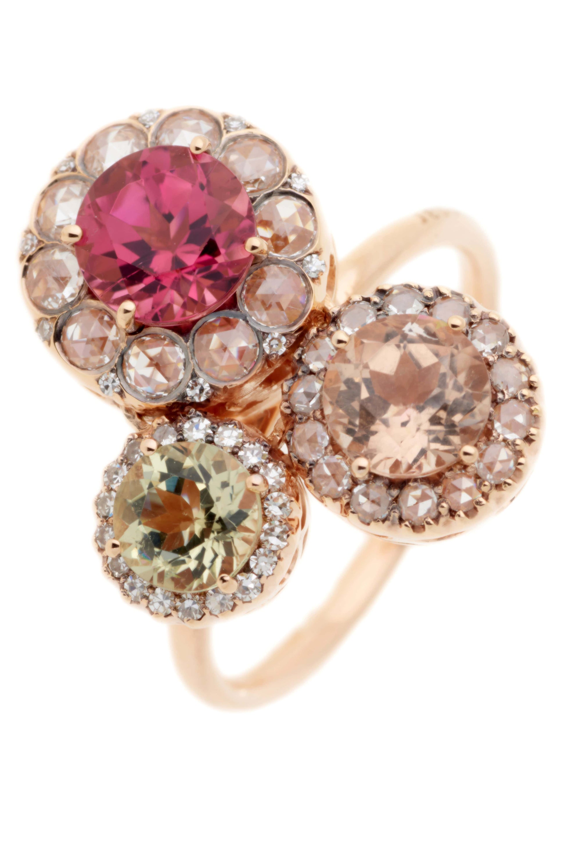 SELIM MOUZANNAR-Multi Tourmaline Beirut Ring-ROSE GOLD