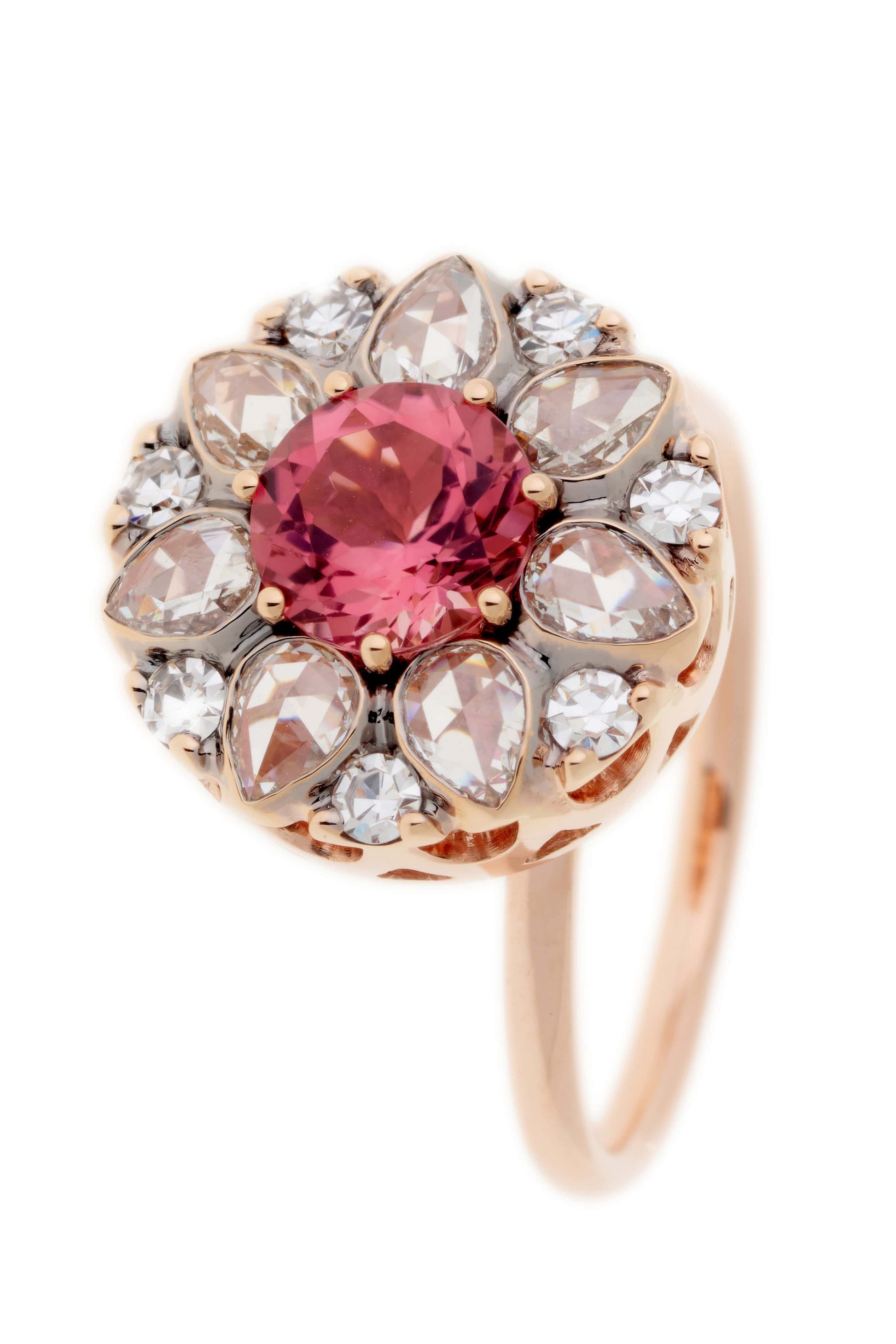 SELIM MOUZANNAR-Pink Tourmaline Beirut Rasace Ring-ROSE GOLD
