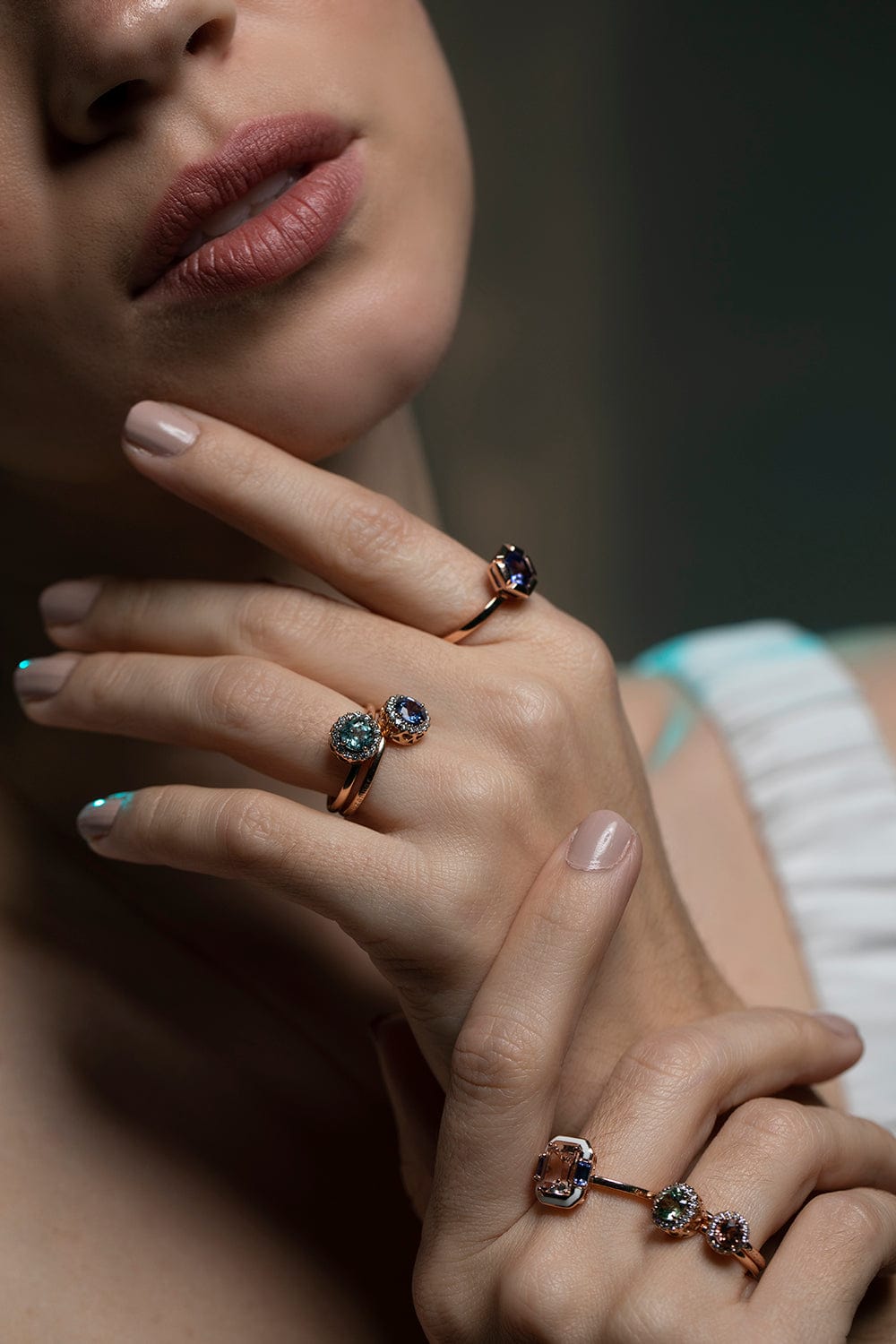 SELIM MOUZANNAR-Rose de France Tanzanite Ring-ROSE GOLD