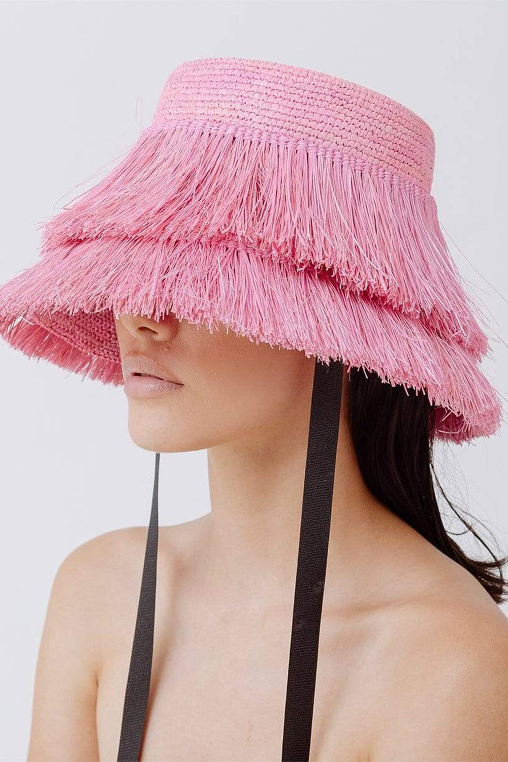 SENSI STUDIO-Frayed Lamp Shade Hat-