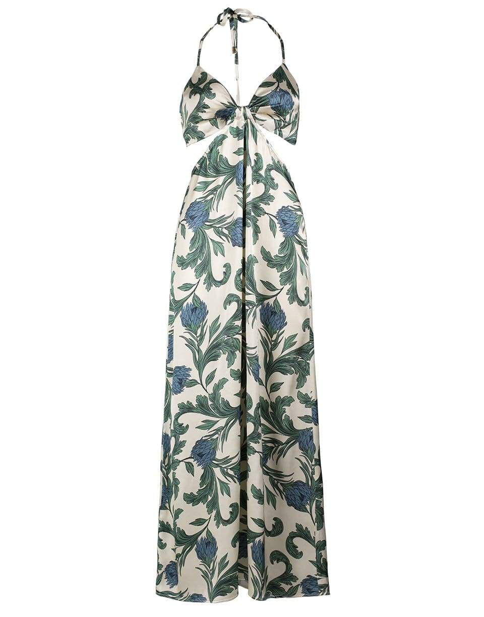 SENSI STUDIO-Cut Out Halter Maxi Dress-