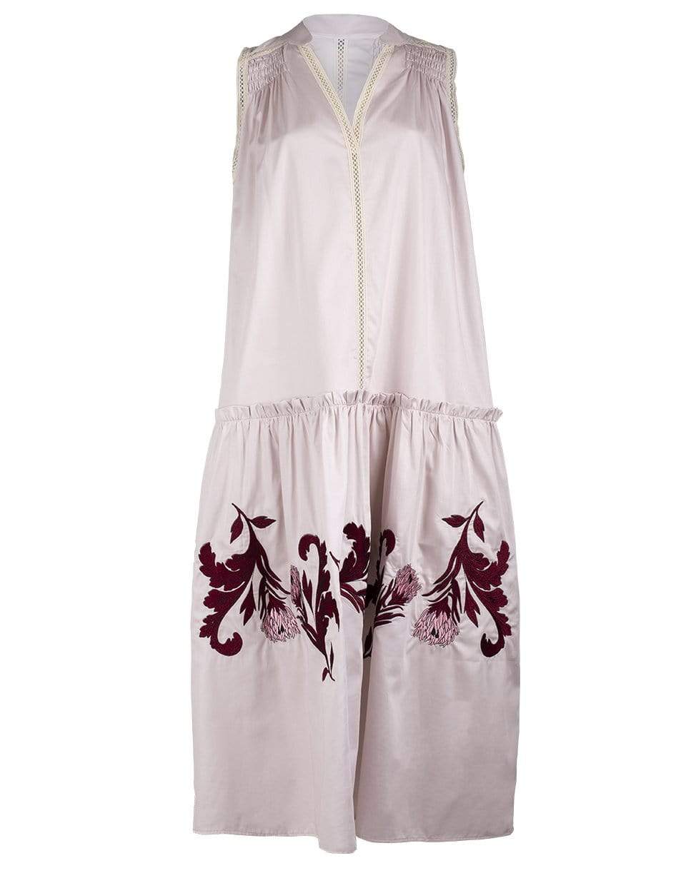 SENSI STUDIO-V Neck Maxi Dress With Embroidery-