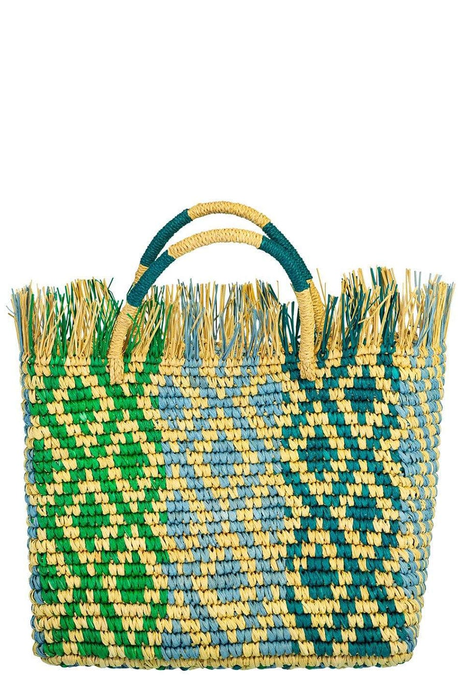SENSI STUDIO-Canasta Mexicana Maxi Frayed-MULTI
