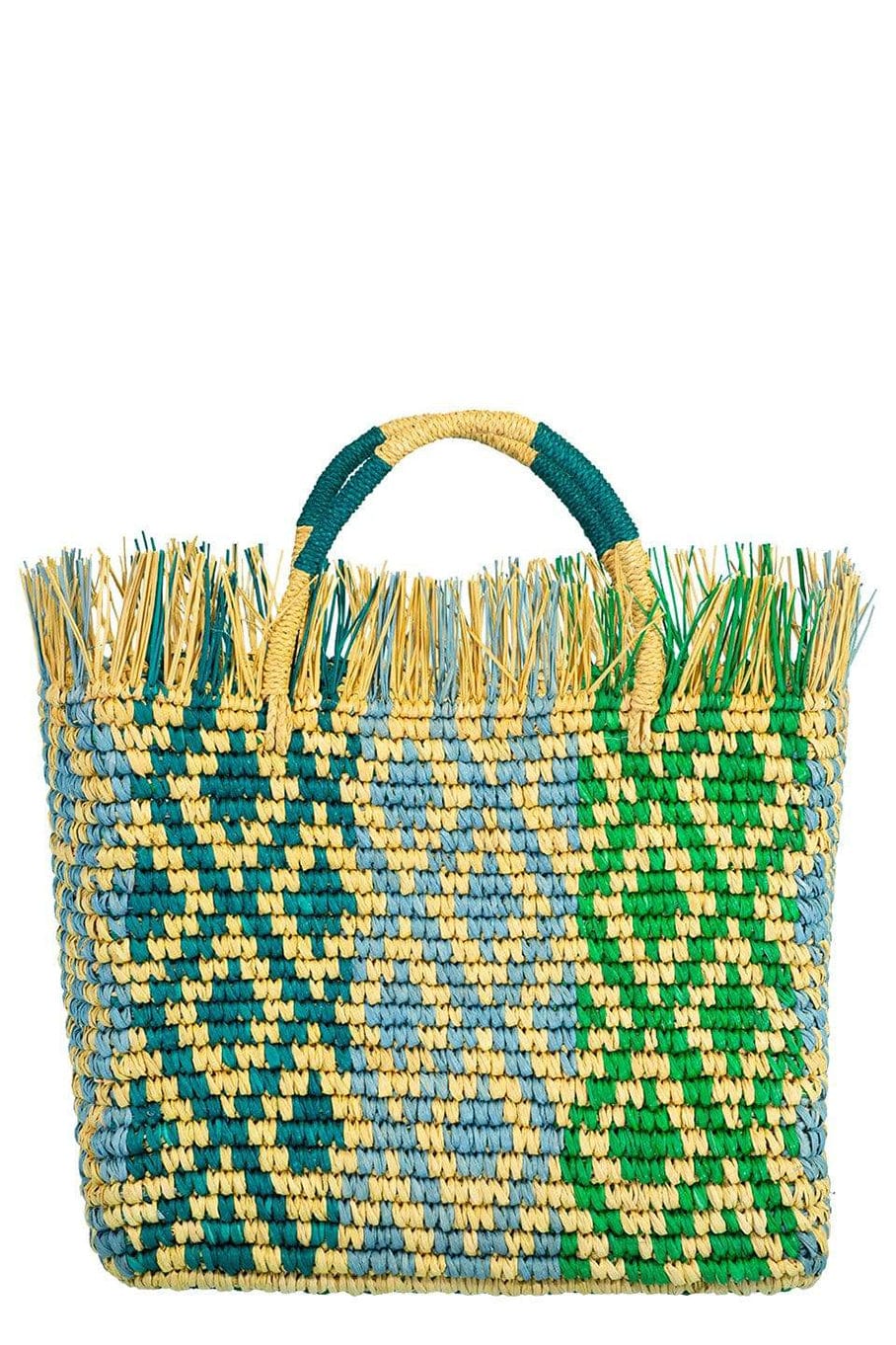 SENSI STUDIO-Canasta Mexicana Maxi Frayed-MULTI