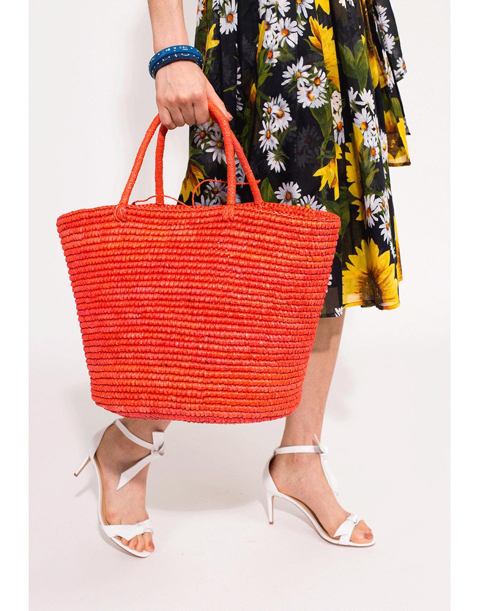 SENSI STUDIO-Maxi Woven Straw Tote-ORANGE