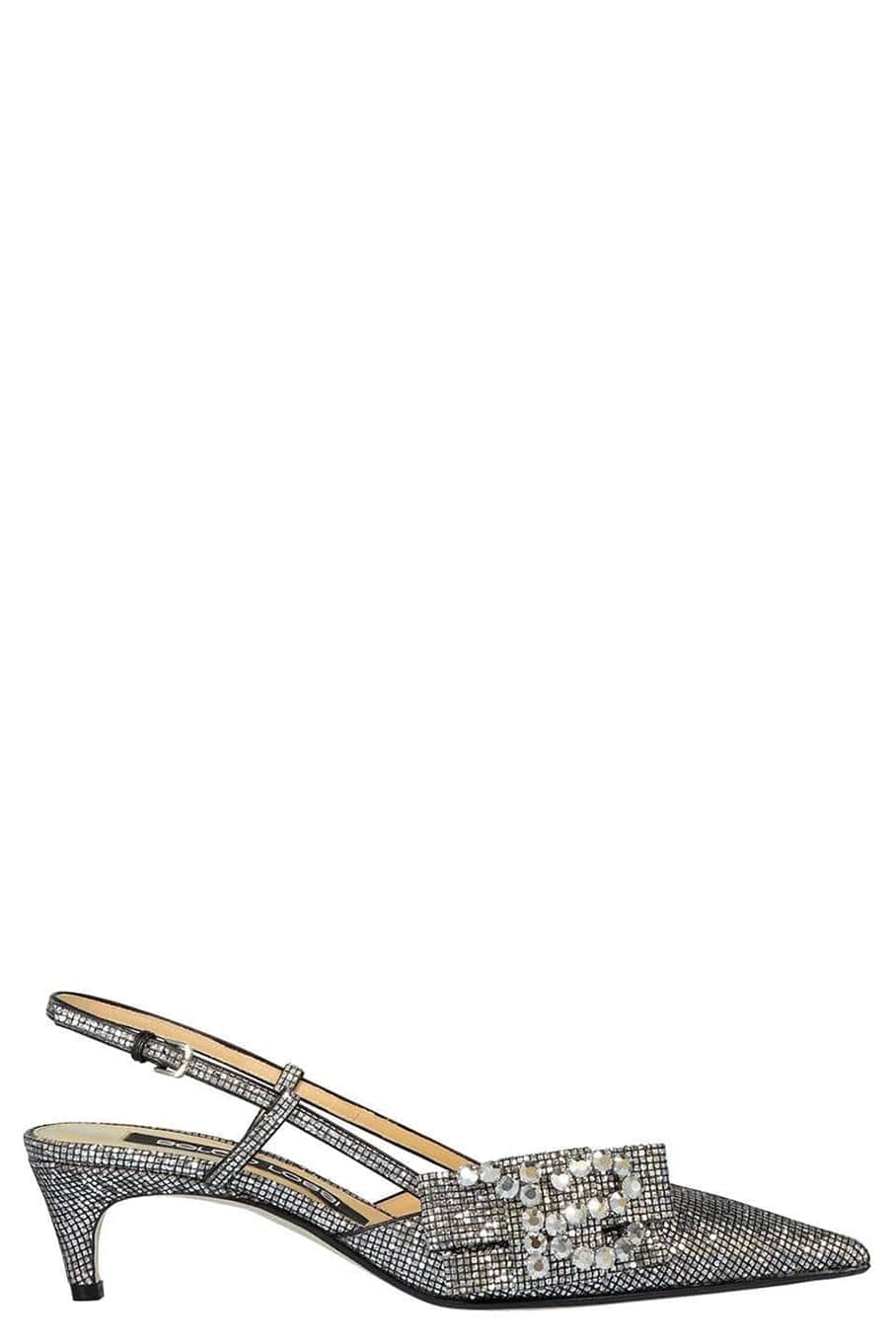 SERGIO ROSSI-Acciaio Jewel Toe Slingback Pump-