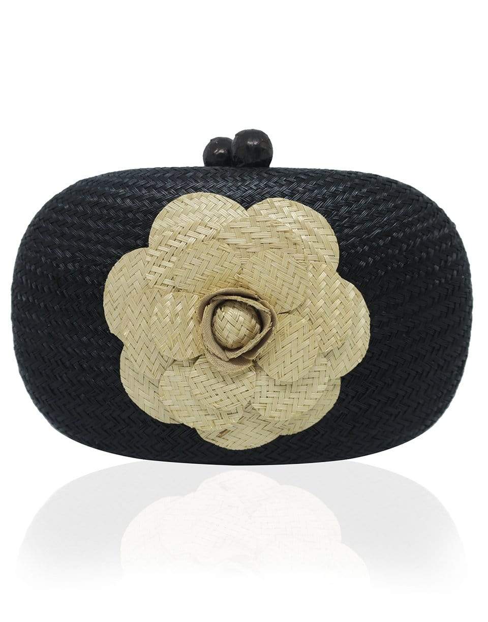 SERPUI-Olive Camelia Bun Clutch - Black Sand-BLK/SAND