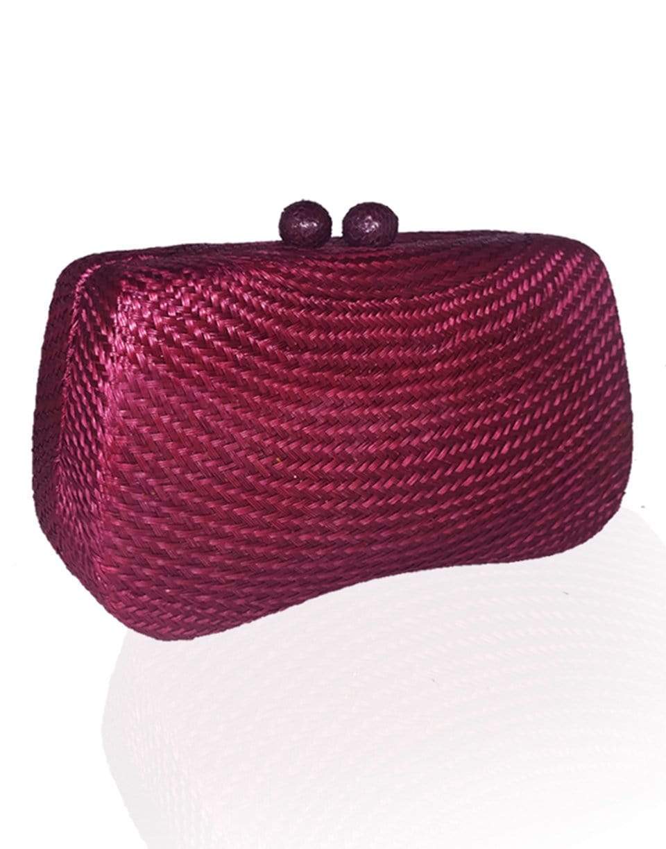 SERPUI-Bella Bun Clutch With Pink Strap-BURGUNDY