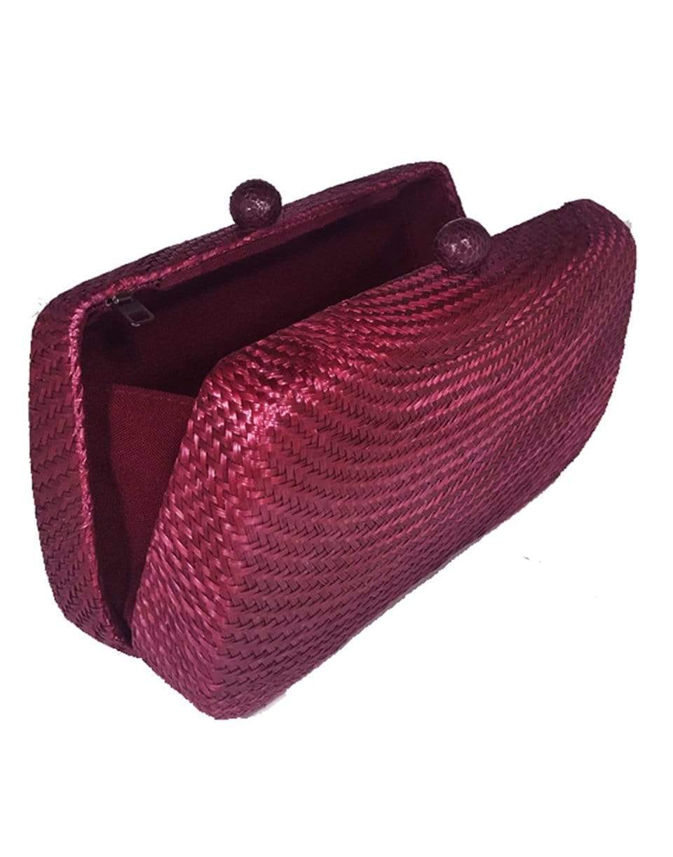 SERPUI-Bella Bun Clutch With Pink Strap-BURGUNDY