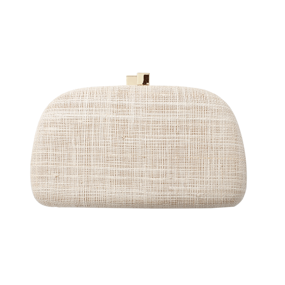 SERPUI-Mia Parrots Embroidered Clutch-NATURAL