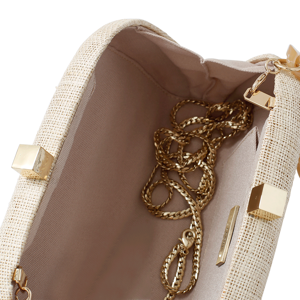 SERPUI-Mia Parrots Embroidered Clutch-NATURAL