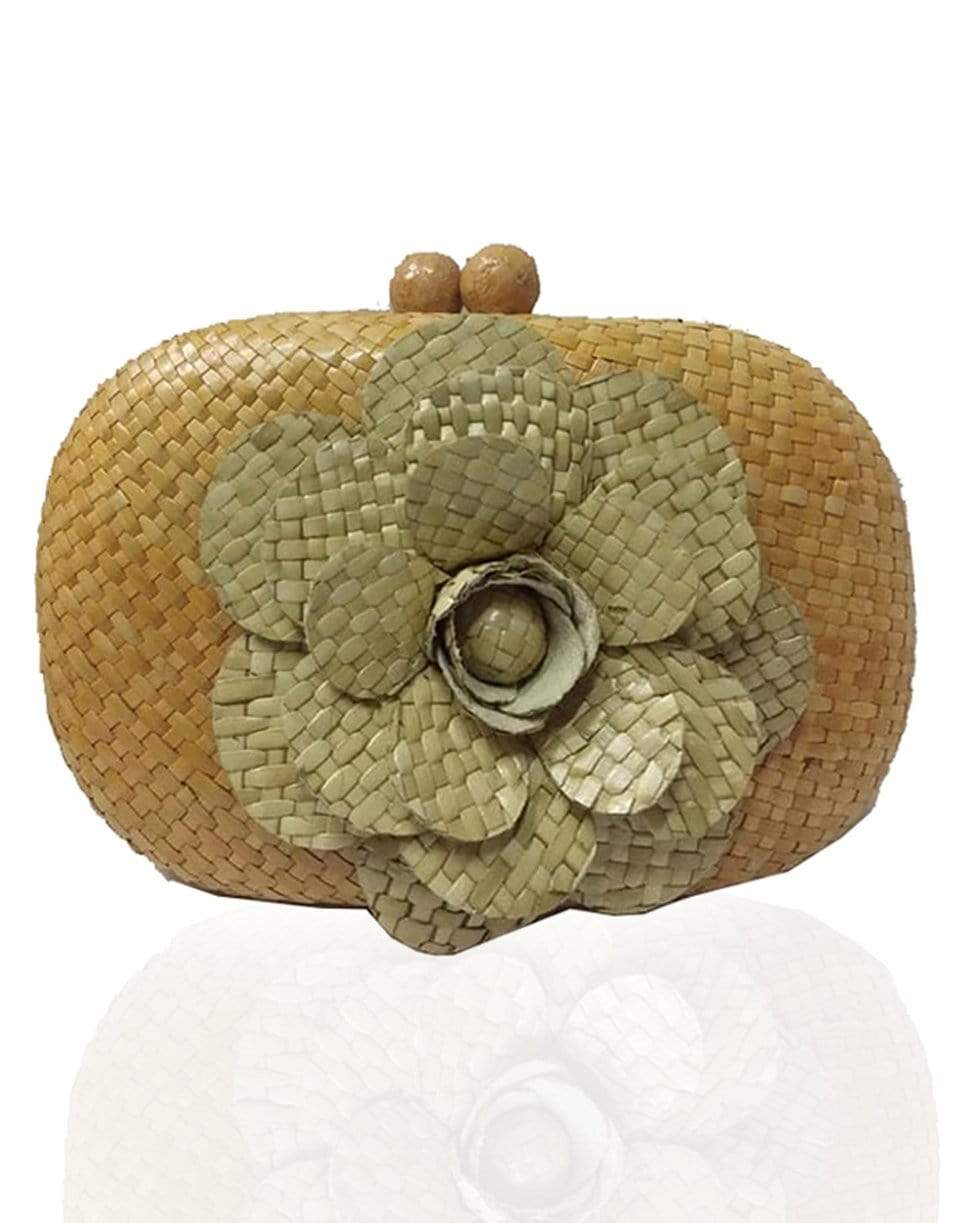 SERPUI-Olive Camelia Rm Clutch - Natural-NATURAL